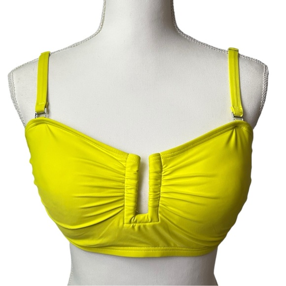 DKNY womens neon bandeau style bikini swim top size Large NWT - Picture 5 of 5